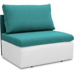 Bonni TOLEDO Armchair, Armchair with Sleep Function, Sofa Bed, Folding Sofa, Sofa Bed, Sofa Bed, from Manufacturer, Couch, Couch Set, Sofa Set, Ideal for Small Homes (Turquoise/White)