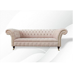 Jvmoebel Chesterfield 3 Seater Pink Fabric Living Room Design Couchen Sofa Sofas Textile