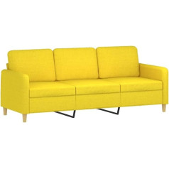 ‎Vidaxl vidaXL Sofa 3-vietė, poilsio sofa sofa su porankiais ir atlošo pagalvėlėmis, svetainės sofos dizainas Sofa su metaliniu rėmu, sėdimieji baldai, trijų vietų, šviesiai geltonas audinys