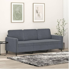 CIADAZ 3 vietų sofa tamsiai pilka 180 cm, veliūras, poilsio sofa, sofos ir kušetės, poilsio sofa, svetainės sofa, sofa su miegojimo funkcija - 359453