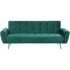 Beliani Selnes Sofa Bed Cushion Cover Studs Emerald Green