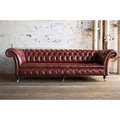 Jvmoebel XXL Chesterfield Upholstery Sofas Design Luxury Couch Sofa 4 Seater Leather Couchen