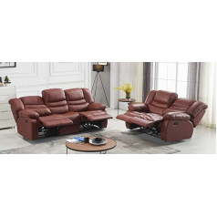 Mapo Möbel 5116-3+2-206 Full Leather Recliner Sofas