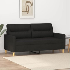 Zeyuan 359239 2-Seater Sofa Black 140 cm Fabric, Sofas & Couches, Sofa Living Room, Sofa for Teenager's Room, Relax Sofa, Sofa for Bedroom, Upholstered Sofa