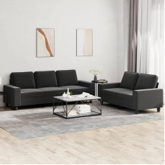 LAPOOH 2-TLG. Sofos komplektas, juodas audinys, poilsio sofa, sofos ir kušetės, poilsio sofa, svetainės sofa, sofa su miegojimo funkcija - 3201902