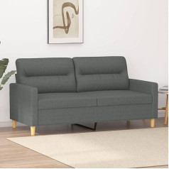 Lapooh 2 Seater Sofa Dark Grey 140 cm Fabric, Sofas & Couches, Sofa Living Room, Sofa for Teenager's Room, Relax Sofa, Sofa for Bedroom, Upholstered Sofa 359236