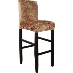 Bāra krēslu pārvalki Crushed Velvet Bar Stool Slipcovers Bāra krēslu pārvalki ar muguras atpūtas pārvalku Stretch krēslu pārvalks īsam grozāmam krēslam (kafijas krāsa, 2 gab.)