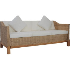 BaraSh 3 vietų sofa su apmušalais Sofa 3 vietų patogi sofa lova Sofa lova Sofa Svetainė Natūralus rotango