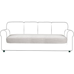 JHLD Stretch Sofa sēdekļa spilvenu pārvalks Zamšādas sēdekļa spilvenu aizsargs Elastīgs dīvāna sēdekļa spilvenu pārvalks Dīvāna sēdekļa spilvena pārvalks krēsliem Dīvāns Ivory 4-sēdeklis