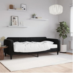 Zeyuan Daybed with Mattress, Black, 90 x 200 cm, Velvet, Sofa Bed, Sofa Bed, Sofa Bed, Teenager's Bed, Bed Frame, Bed Couch 3197043