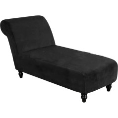 ‎Gamukai GAMUKAI Velvet Armless Slipcover Stretch Chaise Couch Cover Pet Furniture Cover Mašīnā mazgājams dīvāna pārvalks (melns)