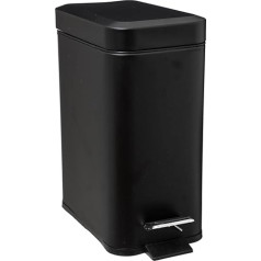 5 Five Simply Smart 5five Taisnstūra atkritumu urna Soft Close nerūsējošā tērauda 5 l melna