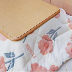 Ziemas Kotatsu komplekts Dzīvojamā istaba Kotatsu galds Daudzfunkcionāls mazs kafijas galdiņš Silts Kotatsu meitenēm (krāsa: koka krāsa, S: 80 x 120 x 41 cm)