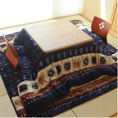 Kotatsu galds Blue Check Square 4 gab. komplekts Apkures Kotatsu Tatami galds Tatami gulta Silts paplāksnis Laptop paplāte