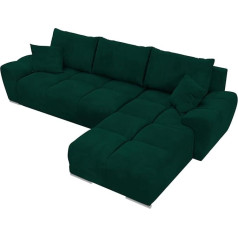 Bromarkt NUBES kampinė sofa - kampinė sofa su miego funkcija ir lovos dėže - svetainės sofa - kampinė sofa - L formos sofa - sofa lova - svetainės baldai - didelė sofa su miego funkcija - 294 x