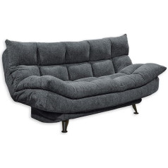 Stella Trading Manilos sofa-lova su lovos dėže, antracito spalvos, sulankstoma sofa su miego funkcija ir 2 lygiais reguliuojamu atlošo pasvirimu, 216 x 104 x 108 cm (plotis x aukštis x gylis)