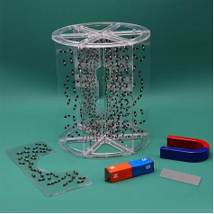 Dreidimensionaler Magnetfeldlinien-Demonstrator Mit Hufmagnet Und Stabmagnet. Experimentelle Ausrüstung Zur Demonstration Physikalischer Magnetfelder. Dreidimensionaler Magnetlinien-Demonstrator