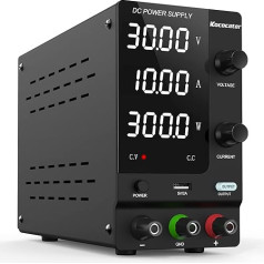 IKococater Регулируемый источник питания постоянного тока 0-30 В / 0-10А, 32 В 10 А Лабораторный источник питания с 4-разрядным светодиодным дисплеем