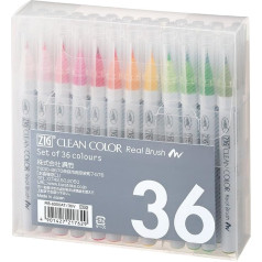 Kuretake Zig Clean Color Real Brush (36 krāsas)