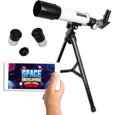 Big Minds Children's Telescope with Learning App, Telescope for Children, Astronomy and Terrestrial, Telescope Astronomy Children with 3 Lenses, Telescope for Children