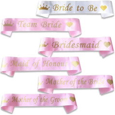 Blue Planet Fancy Dress Team Bride Sashes Sash Hen Party Sash with Golden Text Light Pink Satin for Women Girls Wedding Stag Night (Team Braut)