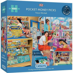 Pocket Money Picks 1000 gabaliņu puzle | Dārzkopības puzle | Ilgtspējīga puzle pieaugušajiem | 100% pārstrādāta tāfele | Lieliska dāvana pieaugušajiem | Gibsons Games