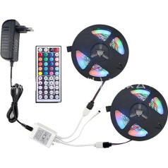 LED 10 metru 3528 RGB-Lichtleistenset 300 Lichtleistenset + 44-Tasten-Controller + 2A-Netzteil (izmērs : Bare board+44 taustiņš)