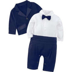 mintgreen Baby Boy Gentleman Romper, 2 gabalu uzvalku komplekts, kāzu apģērbs ar mēteli, 6-24 mēneši