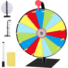 Lotvic 30cm Glücksrad zum Drehen, Glücksrad Spielzeug mit Radiergummi und Markierstift, Glücksrad zum Selbstgestalten, für Lotto Spiel, Party-Event, Verkaufsförderung