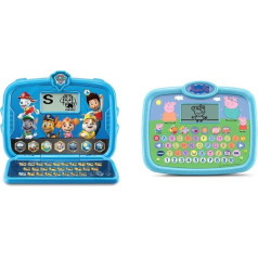 VTech Paw Patrol Learning Laptop - mācību dators ar oriģinālajām Paw Patrol balsīm un spēlēm 3-6 gadi un Peppas Learning Tablet - Vtech 80-546604 Izglītojoša rotaļlieta, daudzkrāsaina