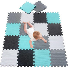 meiqicool 18-Piece Interlocking Floor Mat Set, Crawling Mat, Play Mat for Babies and Children, Interlocking Mat Set for Children's Rooms, Protective Mat for Flooring