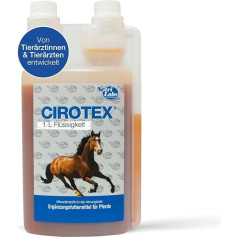 NutriLabs Cirotex® Liquid Horse Herbs Lungs 1L - zirgu elpceļu uztura bagātinātājs - sula elpceļiem - zirgu veselības papildinājums ar C vitamīnu - zirgu klepus uztura bagātinātājs