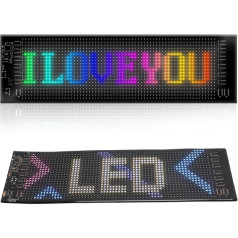 LED-Scrolling-Schilder, 13,7 X 4,0 Zoll Dünnes, Flexibles LED-Matrix-Panel, APP-Steuerung, Individuelles Textmuster-Nachrichtenbrett, Wasserdichtes LED-Schild für den Innen- und