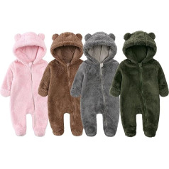 Sbyhbhyds Baby Snowsuit Ziemas mētelis silts flīsa Footed Romper vispārējo apģērbu cietā pidžama Kids Jumpsuit silts