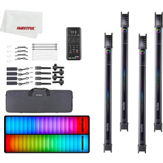 Godox TL60 Pavo Tube Light RGB krāsu gaisma fotogrāfijai Rokas gaisma ar tālvadības pulti fotoattēliem video filmēšanai video blogam (četru gaismu komplekts)