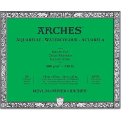 1711602 Arches Aquarelle akvareļpapīrs, kartons, papīrs, balts, 41 x 51 cm