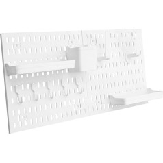 BUTIFULSIC 1 Satz Steckbrettständer Stecktafel Für Die Wand Anzeigen Stecktafel-wandorganisator Behälter-regal-haken-clip Zum Basteln Präsentieren Sie Plastik Wandplatte Weiß Mit Haken