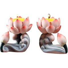 Lotus Candlestick，Candle Holders， 1 Paar 9 cm Lotuslampe Keramiklampenhalter Kerzenlampenhalter Haushalt buddhistische Lampe Lampe Lampe