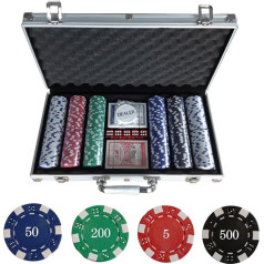 WeFun Poker Case Set, Poker Case, Poker Set, 300 Laser Poker Chips Poker Complete Set