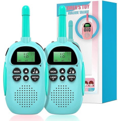 Tosaju Walkie Talkie bērniem Rācija 2 Way Audio ar 3 km diapazonu 16 kanāli VOX Scan uzlādējams radio LCD lukturītis āra piedzīvojumu pārgājieniem kempingiem Pack of 2 UK