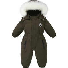 Alunsito Kūdikis berniukas mergaitė Snowsuit Vaikai ilgomis rankovėmis Hoodie storas bendras slidinėjimo kostiumas Zip vienas gabalas kūno žiemos šiltas Rompers