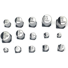 Schaltkondensator-Kit 130 TEILE/LOS 1uF-220uF SMD-Aluminium-Elektrolytkondensator-Sortiment-Kit-Set, 13 Werte * 10 Stück = 130 Stück Muster-Kit-Kondensatoren Diodenschalter