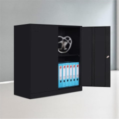 OYYMTE Aktenschrank, großer Stahl-Büro-Aktenschrank, Metallschrank mit Schloss, Aufbewahrungsschrank, 5 Schwarze vertikale Aktenschränke (Size : 1 UK)