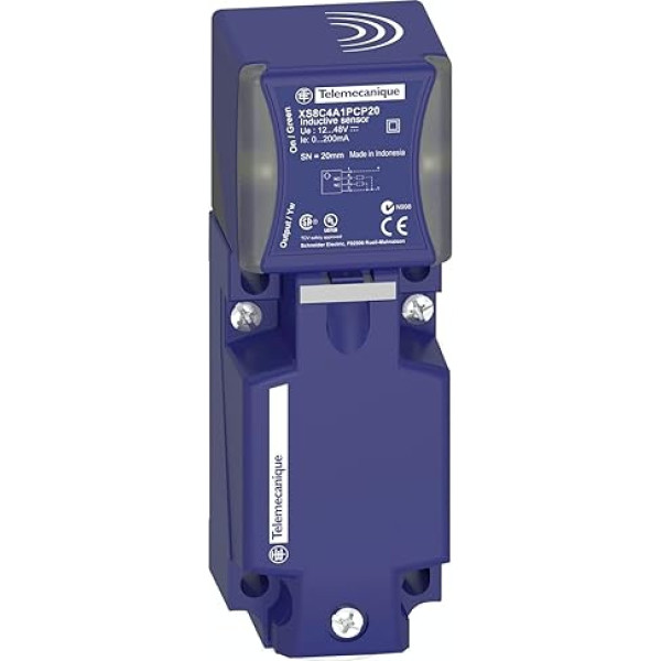 Schneider Electric xs8 °C4 a1dpp20 Induktīvs sensors XS8 40 x 40 x 117 - PBT - Sn20 mm - 12 - 48 VDC - Termināli