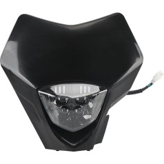 JFG RACING Motorcycle Light Mask, Motorcycle Headlight Fairing Mask, Daytime Running Light, Headlight for GasGas, EC250, EC300, EC350, 2019, 2020, 2021, 2022, 2023, Black