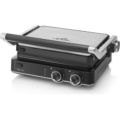 ETA Grilchef Contact Grill, Collection Tray, 2000 W, Plates Separately Adjustable, 160-220 °C, 5 Height Levels, Insulated Handle, Stainless Steel