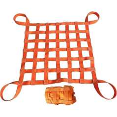 Flaches Nylon-Hebenetz, elastisches Frachtnetz, starkes tragendes Sicherheitsnetz, reißfeste, stark tragende Netztasche, für Bauarbeiten, bewegliche Abschlepp-Hebe-Arbeitsausrüstung, Orange 4*4m