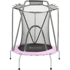 Children's Trampoline with Safety Net, Garden Trampoline 3-8 Years Old, Galvanised Steel Trampoline for Indoor and Outdoor Use, Maximum Load 25 kg