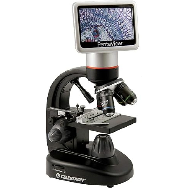 Celestron 44348 PentaView LCD digitālais mikroskops, 40- bis 60-fache Vergrößerung, Schwarz/Silber