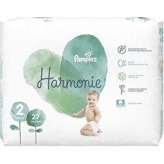 Pampers , Harmony autiņbiksītes 4-8 kg, hipoalerģiskas, daudzkrāsainas, 2,27 gab. izmēra (27 gab. iepakojumā)